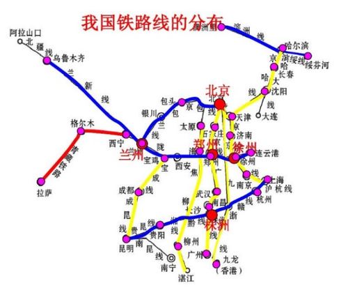 中国铁路五纵四横简图_中国铁路五纵四横简图无标注